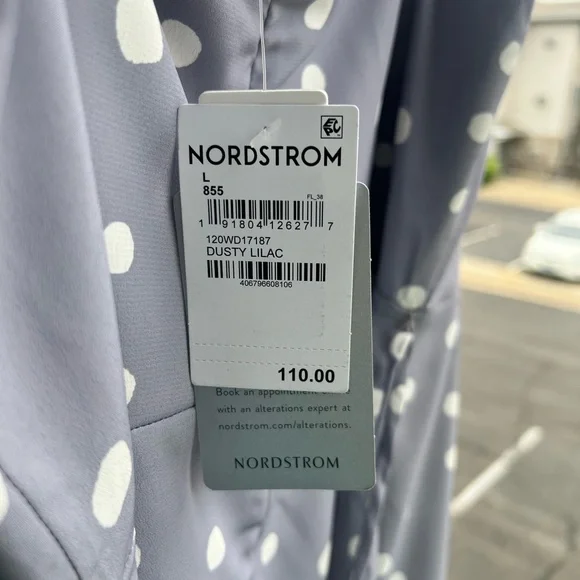 🆕 Willow x Nordstrom Dusty Lilac Polka Dot SunDress Size L - Picture 9 of 15